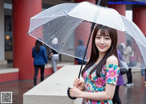 A woman in a school uniform posing for a picture.