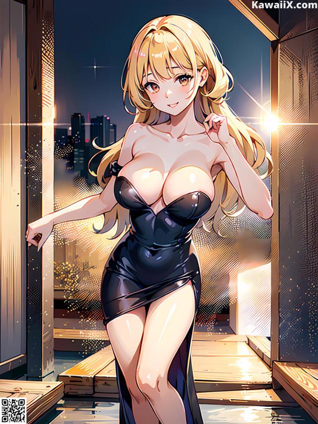 Hentai - 华彩繁花 Set 2 20230602 Part 16 No.e101a5 A woman in a black dress standing in front of a door.